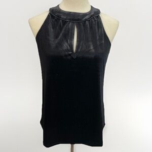 Catherine Malandrino Black Velvet Keyhole Luxe Top Size XS Sleeveless